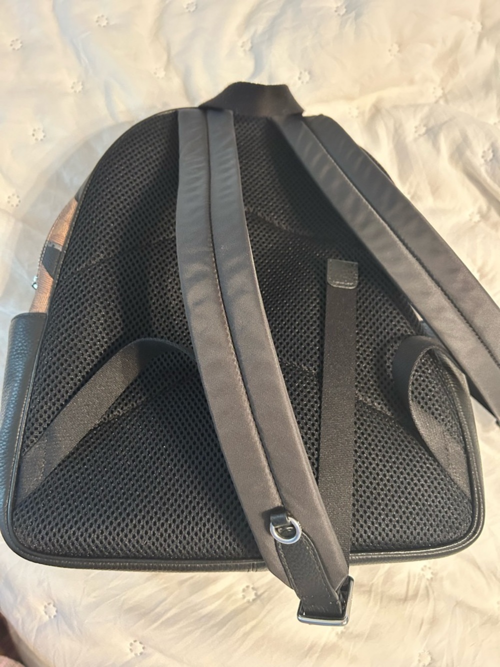 Coach Brown Canvas  Backpack with Black Bow Motif - Picture 6 of 8